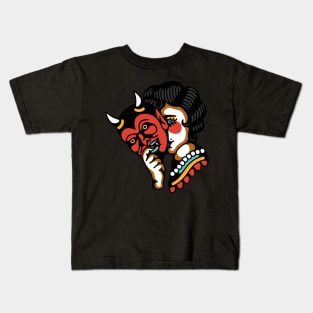 Lady devil mask Kids T-Shirt